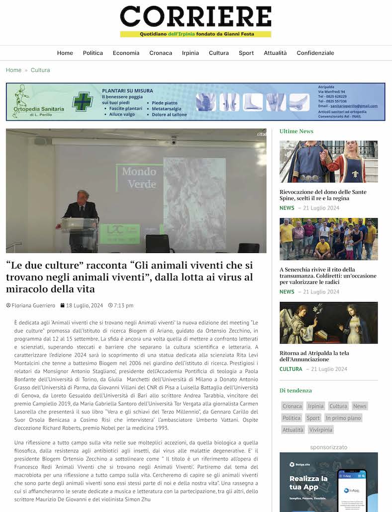 “Le due culture” racconta “Gli animali viventi che si trovano negli animali viventi”, dalla lotta ai virus al miracolo della vita